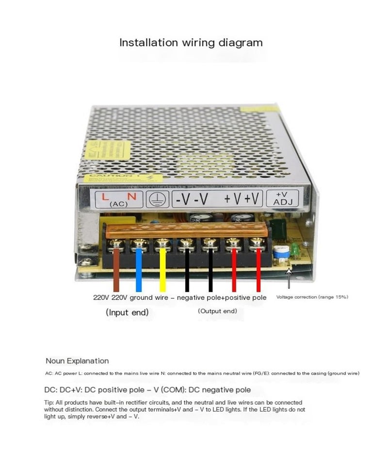 100W 12V 8.5A مصدر طاقة تبديل لشريط ضوء LED صندوق ضوء وحدة مصباح مراقبة - Image 3