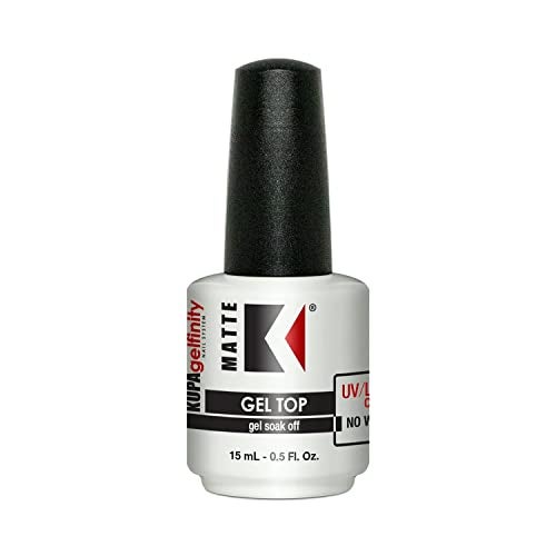 KUPA GelFinity - Soak Off Gel - Top Coat Matte Finish (No Wipe) 0.5 Fl Oz - Image 1