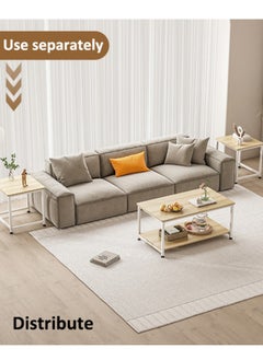 Stubborn Multi-functional 3-in-1 Table，beside table、coffee table、nightstand、TV table, suitable for living room and bedroom Beige  - Image 5