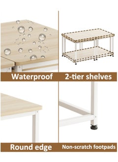 Stubborn Multi-functional 3-in-1 Table，beside table、coffee table、nightstand、TV table, suitable for living room and bedroom Beige  - Image 4