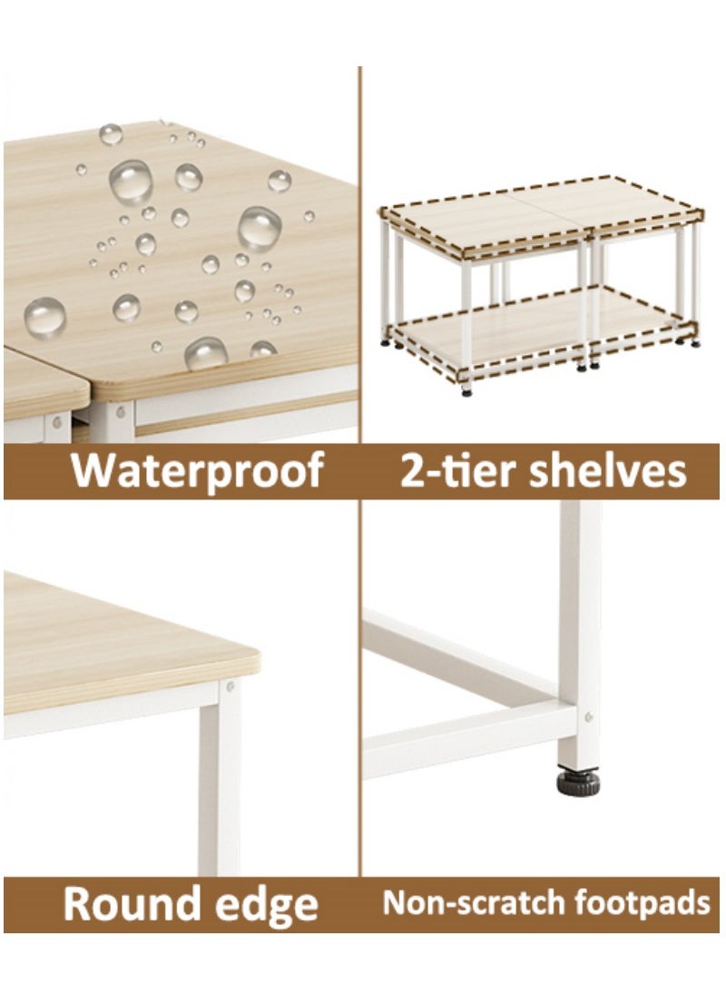 Stubborn Multi-functional 3-in-1 Table，beside table、coffee table、nightstand、TV table, suitable for living room and bedroom Beige  - Image 4