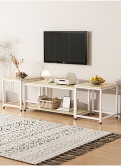 Stubborn Multi-functional 3-in-1 Table，beside table、coffee table、nightstand、TV table, suitable for living room and bedroom Beige  - Image 1