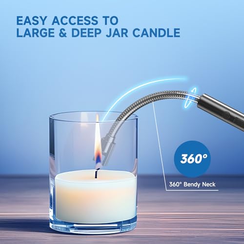 Flame bird 2 Pack Electric Candle Lighter Flameless Arc Windproof Flexible Long Neck USB Rechargeable Lighter Matches for BBQ Grill Fireworks Camping.(Black) - Image 3