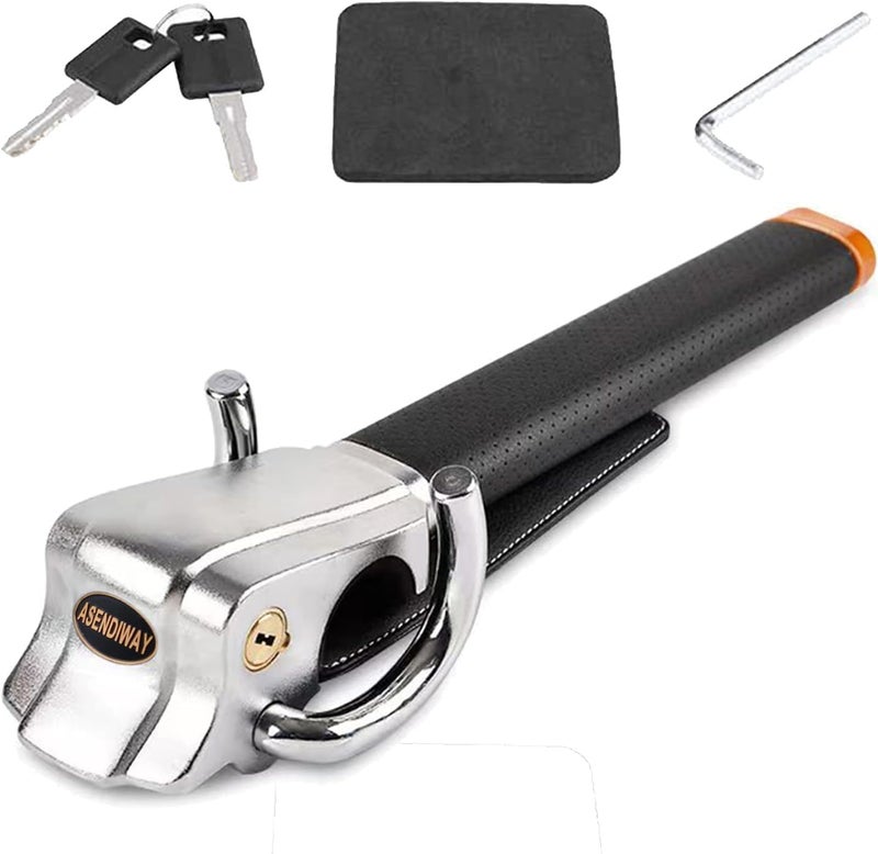 ASENDIWAY Steering Wheel Lock Universal Anti-Theft Device Heavy Duty Security Car Lock for Vehicle Auto Truck SUV Van with 2 Keys Black - Image 1