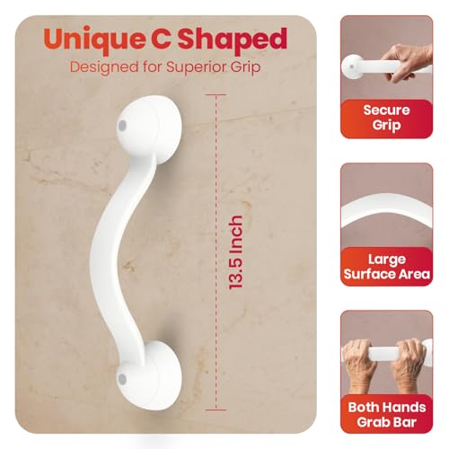 AGEasy (Max Group) Secure Hold Grab Bar (14 inches) | Safety Handrail for Senior Citizen | Anti-Slip Grip Stainless Steel | Elderly & Disability Aid | Wall Mount for Bathroom & Shower - Image 4