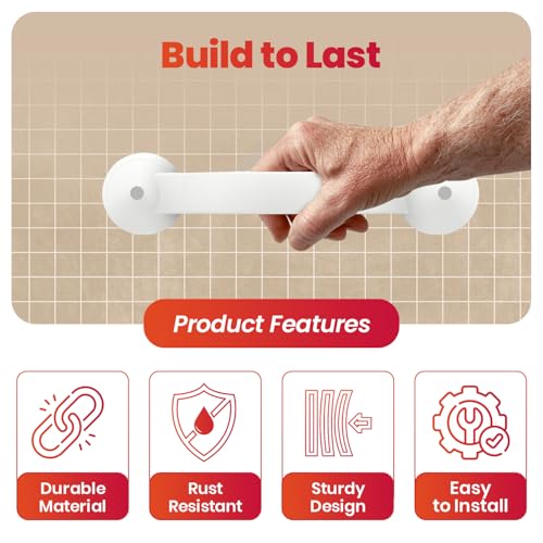 AGEasy (Max Group) Secure Hold Grab Bar (14 inches) | Safety Handrail for Senior Citizen | Anti-Slip Grip Stainless Steel | Elderly & Disability Aid | Wall Mount for Bathroom & Shower - Image 3