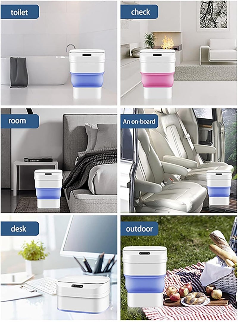 Zorzel Folding Trash Can 175L Large Capacity Motion Sensor Plastic Bathroom Foldable Trash Can with Lid Saves Space Smart Automatic Trash Cans for Kitchen Office Bedroom Living Room - Image 5