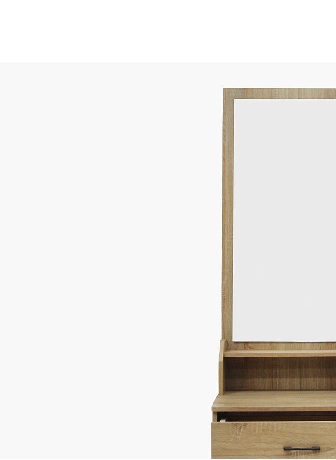 Home Box Oasis 3-Piece 1-Drawer 1-Door Tall Dresser | Dressing Table | Vanity Table | Makeup Table Set With Mirror And Stool Beige 60 x 180 x 41.5 cm  - Image 3