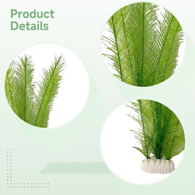 Artificial Aquarium Plants, 3 Pcs, Resin Base, Safe Plants - Image 4