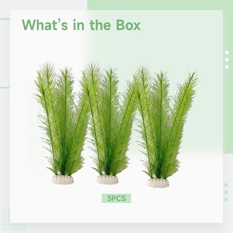 Artificial Aquarium Plants, 3 Pcs, Resin Base, Safe Plants - Image 2