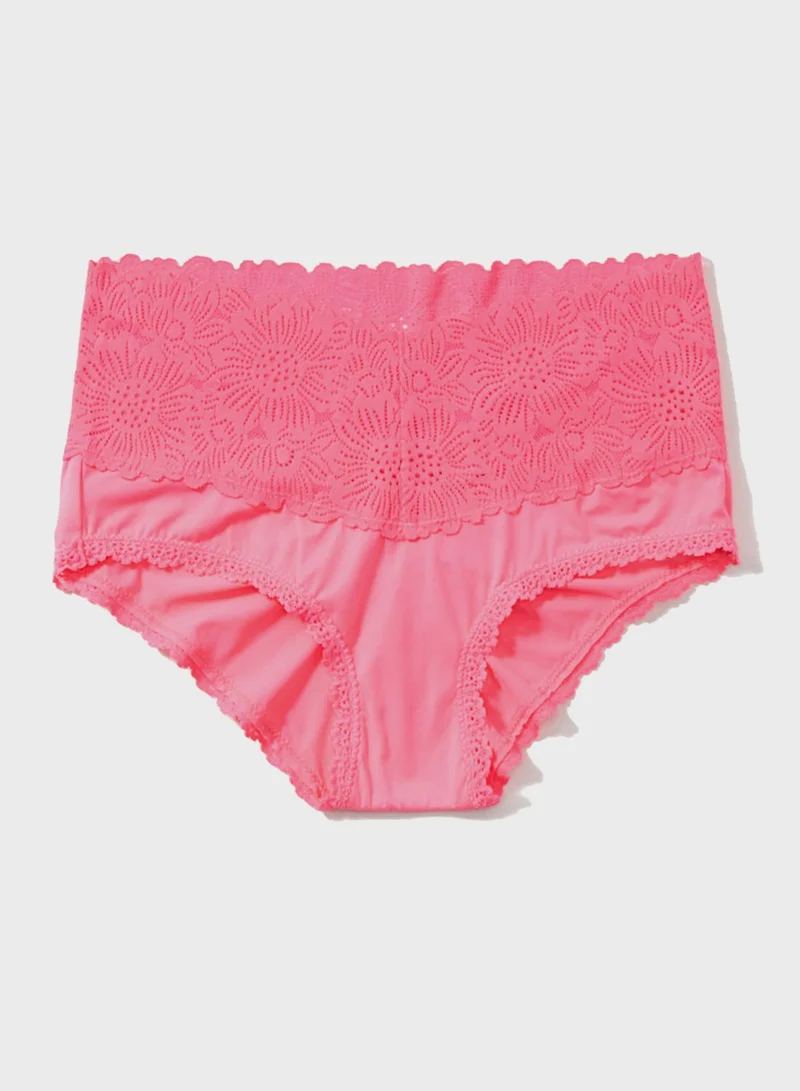 Aerie High Leg Lace Detail Brief