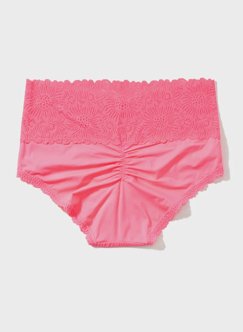 Aerie High Leg Lace Detail Brief