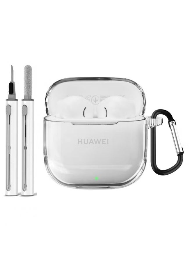 Soft Silicone Protective Case Cover for Huawei FreeBuds SE 2 / SE 3 with Cleaner Kit and Keychain - Image 1