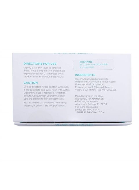 JEUNESSE GLOBAL Instantly Ageless 25 Vials (.6ml Each) Total 15ml
