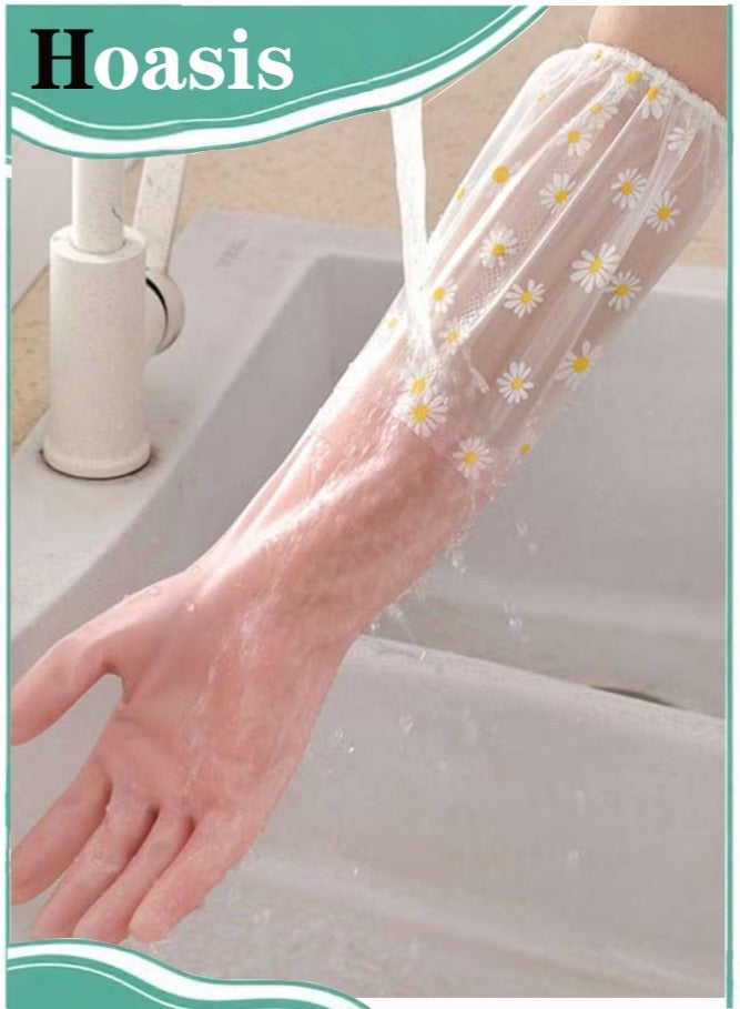 ح واحة زوج من قفازات التنظيف المعزولة حراريًا، مقاومة للماء والانزلاق، للمطبخ والحمام والبستنة المنزلية والطلاء والأدوات المنزلية، مقاس واحد - Image 1