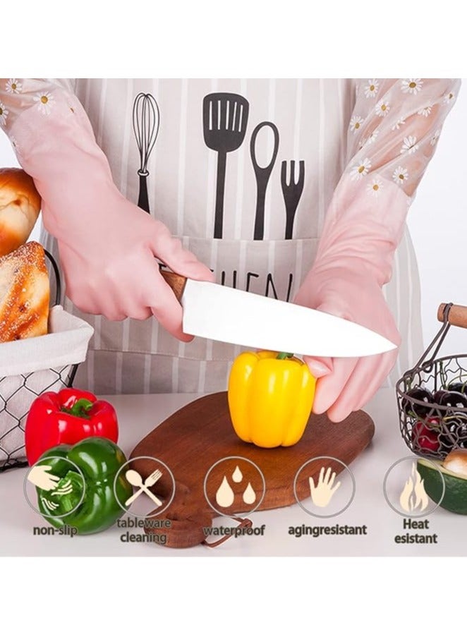 ح واحة زوج من قفازات التنظيف المعزولة حراريًا، مقاومة للماء والانزلاق، للمطبخ والحمام والبستنة المنزلية والطلاء والأدوات المنزلية، مقاس واحد - Image 4