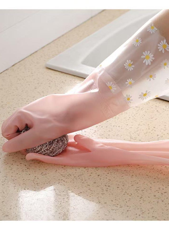 ح واحة زوج من قفازات التنظيف المعزولة حراريًا، مقاومة للماء والانزلاق، للمطبخ والحمام والبستنة المنزلية والطلاء والأدوات المنزلية، مقاس واحد - Image 5