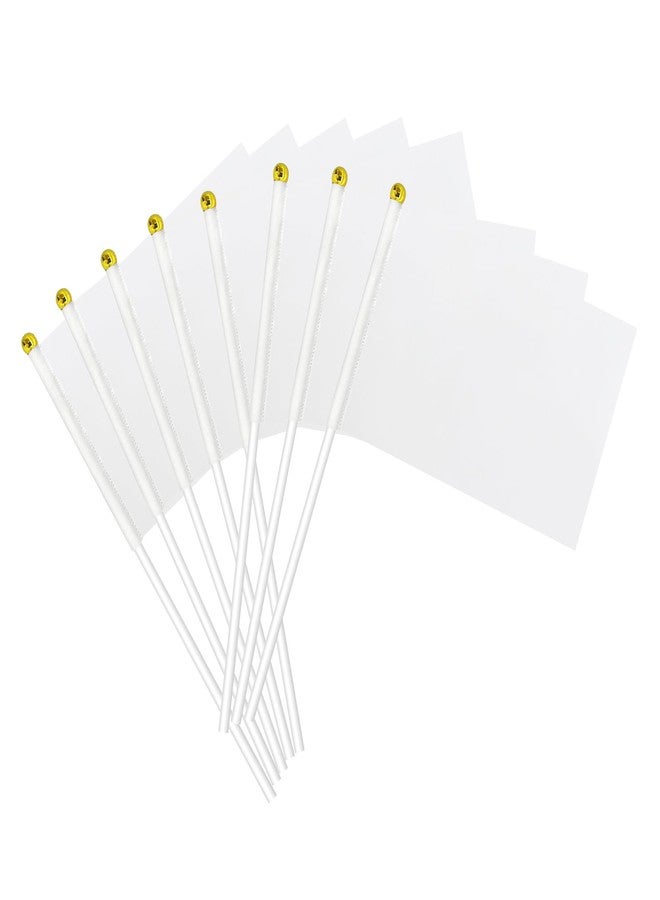 mflagperft White Flag, White Blank Flags to Decorate Mini Small Flags on Sticks for Crafts, DIY Projects, Parties Decor, and Custom Flag Making - Image 1