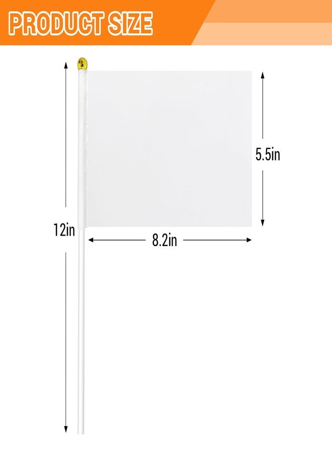 mflagperft White Flag, White Blank Flags to Decorate Mini Small Flags on Sticks for Crafts, DIY Projects, Parties Decor, and Custom Flag Making - Image 2