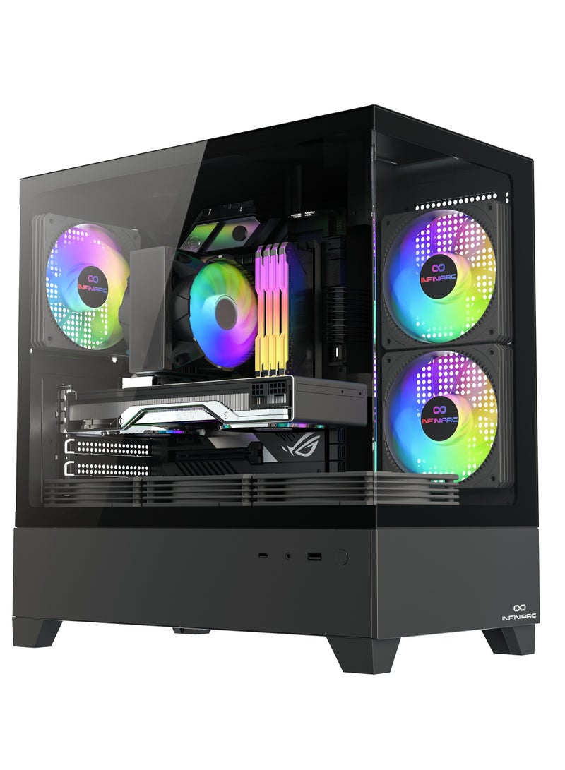 INFINIARC MINI Cube Gaming PC With Intel Core i7-12700F Processor/Nivida GeForce RTX4070 Super Graphics/16GB RAM DDR5/1TB SSD/ Black - Image 1