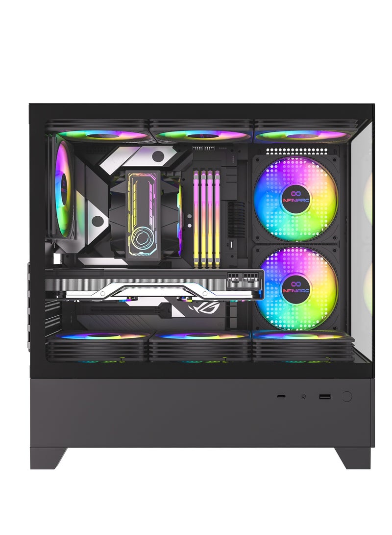INFINIARC MINI Cube Gaming PC With Intel Core i7-12700F Processor/Nivida GeForce RTX4070 Super Graphics/16GB RAM DDR5/1TB SSD/ Black - Image 2