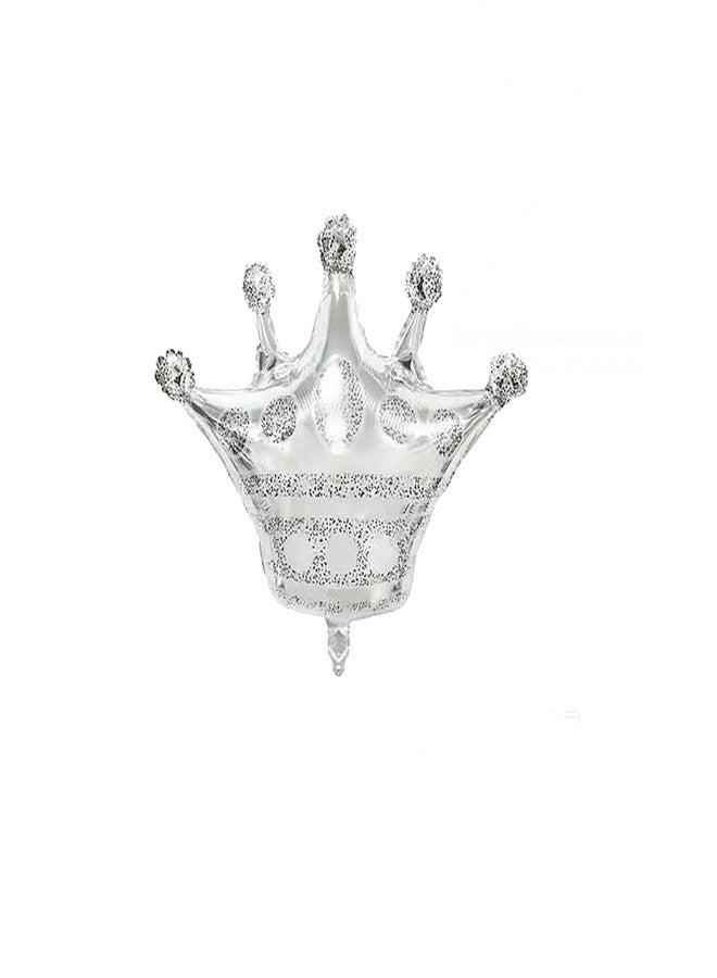 LYK 5PCS 30inch Silver Crown Balloons Crown Shaped Foil Mylar Balloons for Baby Shower Kids' Girls Wedding Birthday Party Decorations - Image 5