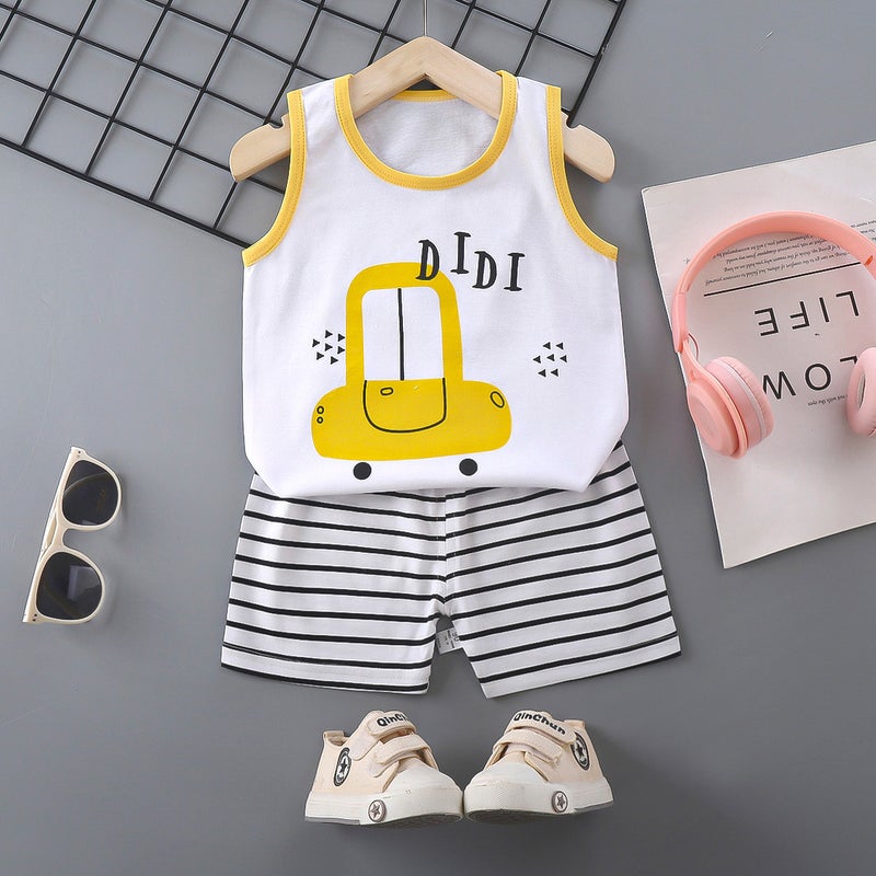 Kids Summer Cotton Vest Set E20-Tuk Tuk 