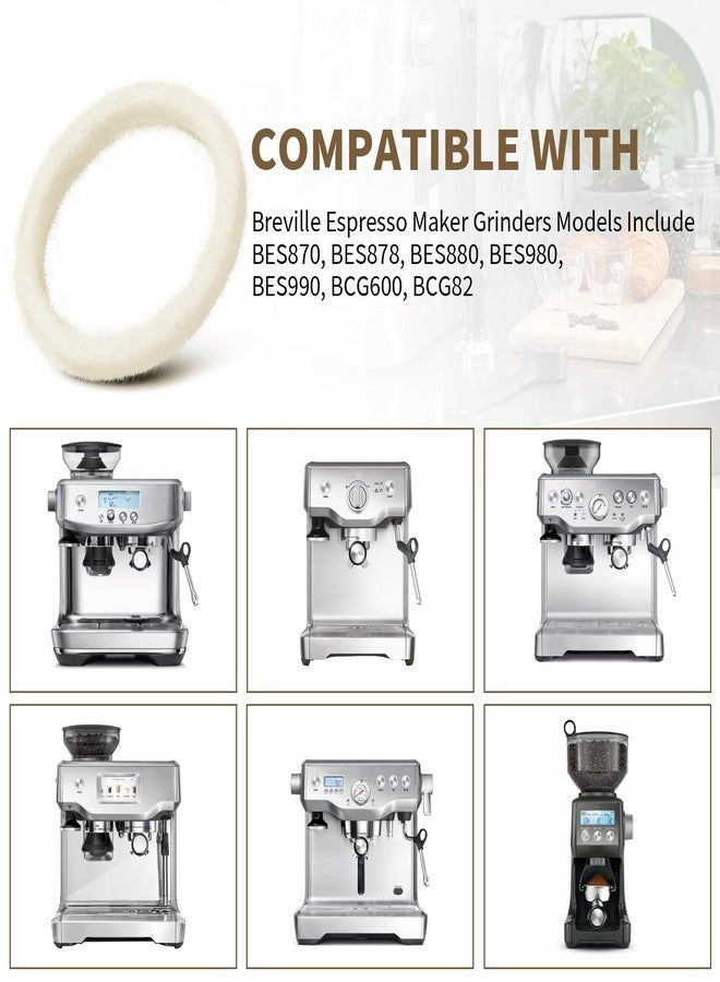 Antrys Felt Compatible with Breville Espresso Machine Grinders Models Include BES870, BES878, BES880, BES980, BCG820, Round Soft Felt Washer Replacement, Wool Ring Accessories - 6 Pack - Image 3