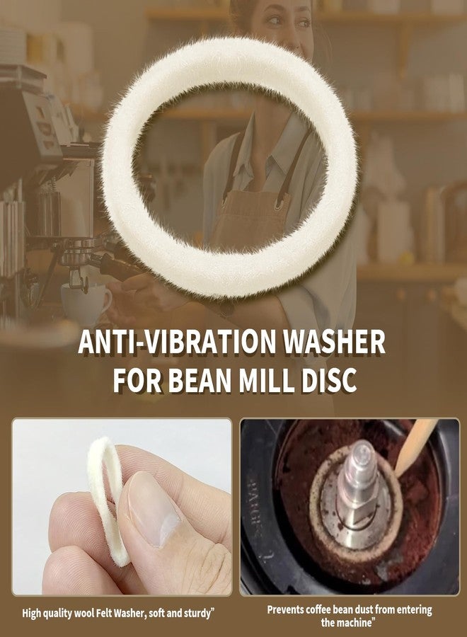 Antrys Felt Compatible with Breville Espresso Machine Grinders Models Include BES870, BES878, BES880, BES980, BCG820, Round Soft Felt Washer Replacement, Wool Ring Accessories - 6 Pack - Image 2