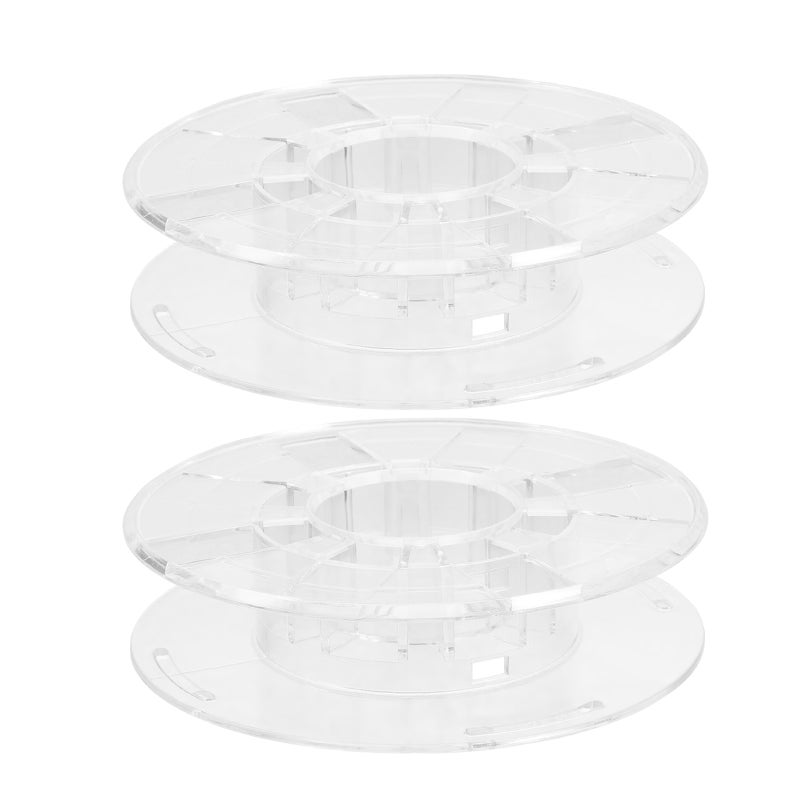 2Pcs Transparent Plastic Filament Spool for 3D Printer with Optimized Winding Design - Image 1