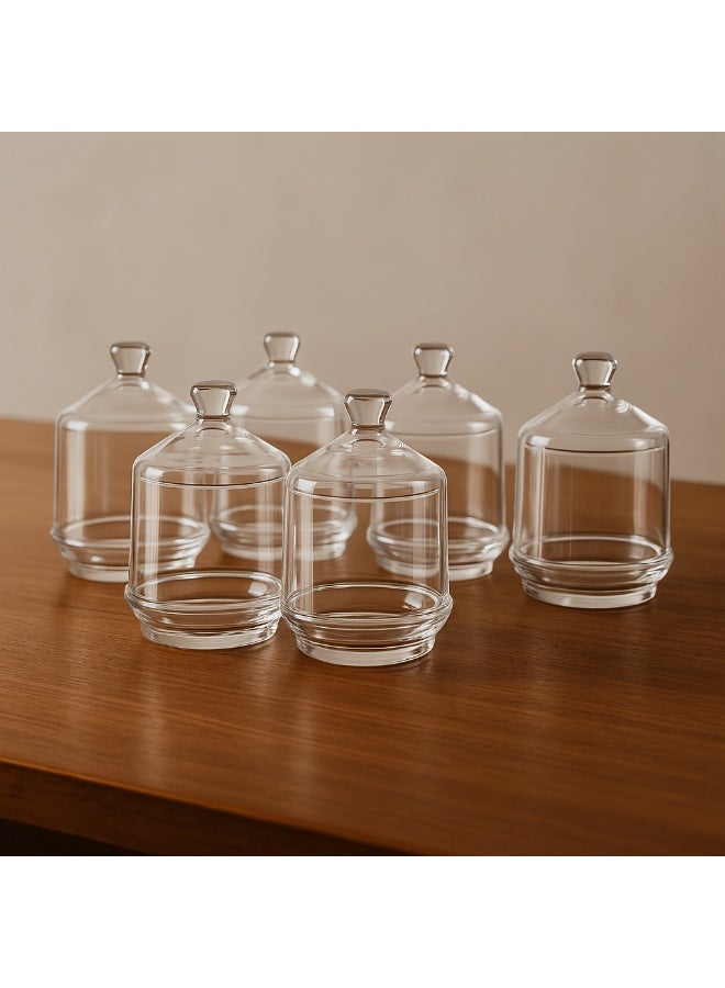 باساباش مطبقية سكر من الزجاج الشفاف و مطبقية للحلويات و متعددة الاستخدام  الصناعة تركي عدد 6 حبات - Image 1