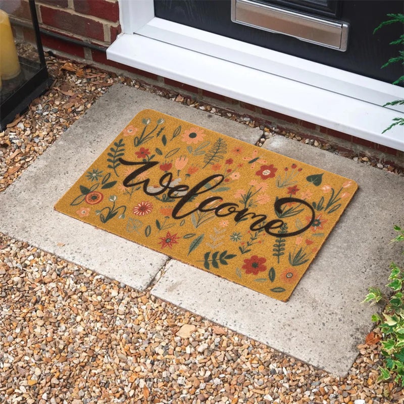 IZUS Floral Welcome-Doormats Front-Door - Spring Flower Home Decor Indoor-Mats Summer Non-Slip Seasonal Doormats 17x29inches - Image 3