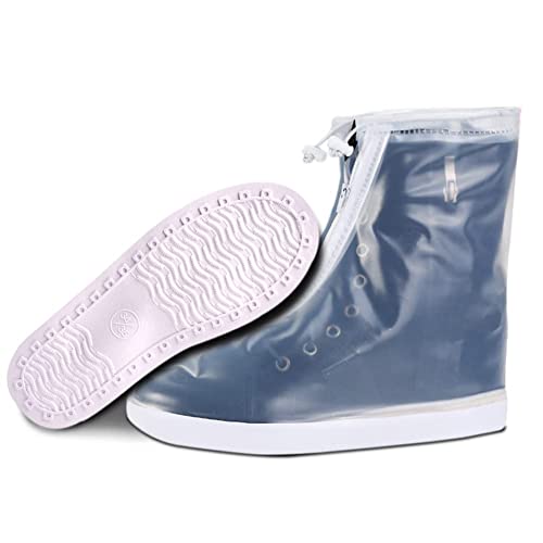 PAGALY Waterproof Reusable Rain/Snow Shoe Covers, Anti-Slip Silicone Reusable Rain Shoe Covers Waterproof Shoes Cover Protector Women Men Kids Outdoor ( L-28.5 cm(36-38) ) White - Image 1