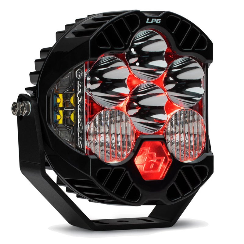 Baja Designs LP6 Pro LED Light Pod with Backlighting Off Road Lighting for Jeep Truck Motorcycle UTV ATV Lifetime Protection Clear Driving Combo Lens Red Backlight