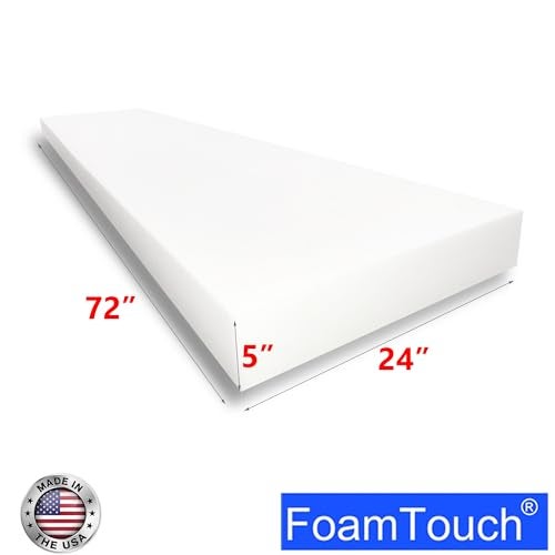 FoamTouch High Density Upholstery Foam (5" x 24" x 72"), 1.79LB Density-45LB ILD, Made in USA – Ideal for Couch Cusions, Chair Cushions, Bench Cushions and Varity of Upholstery Projects - Image 2