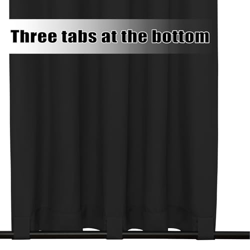 Easy-Going Outdoor Curtains Waterproof Windproof Weatherproof Curtain for Patio, Cabana, Porch, Pergola and Gazebo, Grommet Top and Tab Bottom Drape, 1panel, 54x84 inch, Black - Image 4