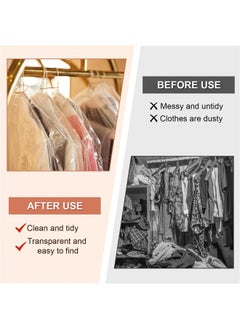 HQ-GAMING Plastic Clear Clothes Covers, Hanging Clothing Covers, Clear Garment Bags, Hanging Dust-proof Clothing Protector Covers for Home Storage Clothing Stores & Travel 10pack (60*90cm)  - Image 3