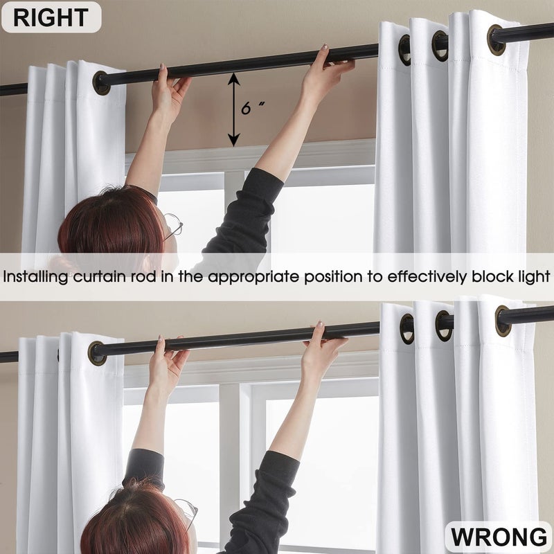 Rutterllow 100% Blackout Curtain Panels  84 inches 2 Panel Sets  Heat and Full Light Blocking Drapes with Grommets for Bedroom  Thermal Insulated Window Treatment Drapes for Nursery (Greyish White  52Wx84L) - Image 5