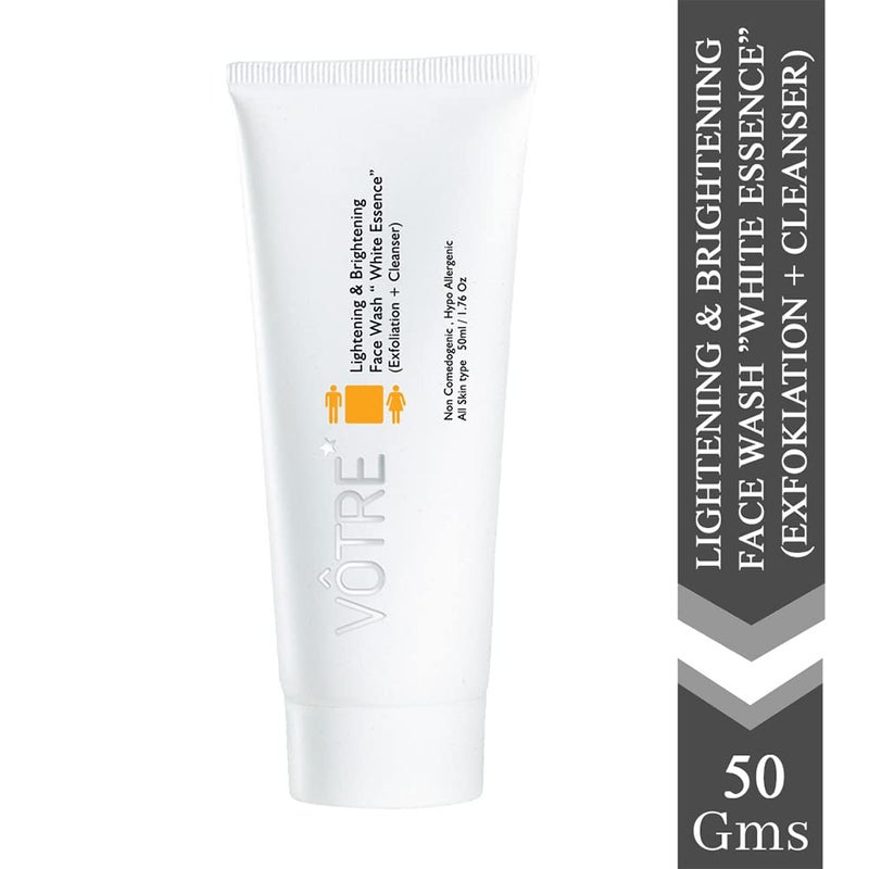 Votre Votre Lightening  Brightening Face Wash White Essence Exfoliation Cleanser 50ml - Image 2