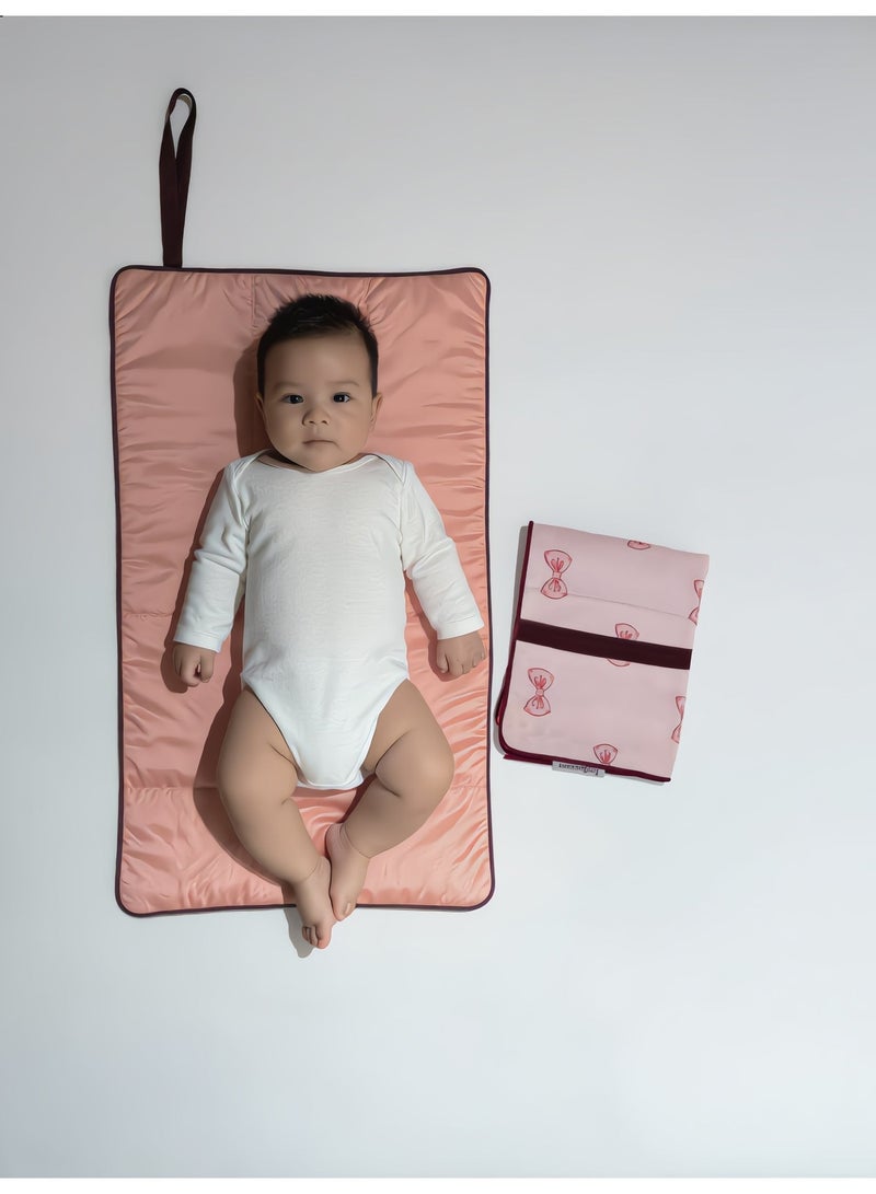 Hummingbird Travel Baby Changing Mat – Bow Print - Image 2