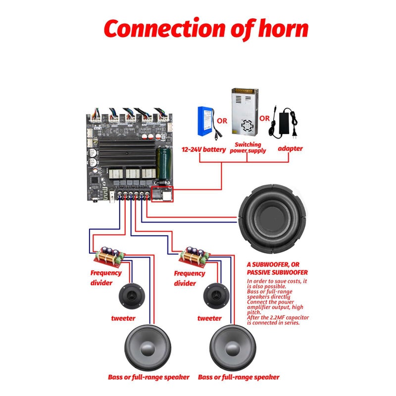Sound Amplifier Board Bluetooth 5 1 USB AUX Input 100W 200W Subwoofer Output 2 1 Channel Audio Power Amplifier - Image 3