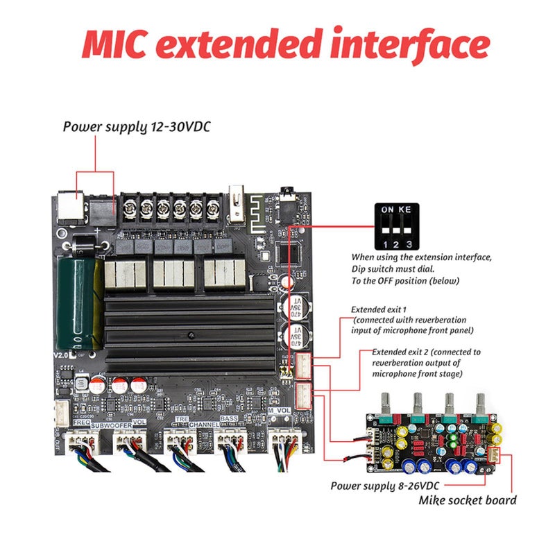 Sound Amplifier Board Bluetooth 5 1 USB AUX Input 100W 200W Subwoofer Output 2 1 Channel Audio Power Amplifier - Image 5