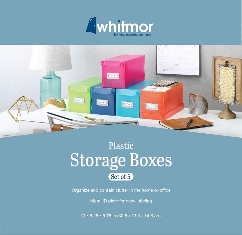 Whitmor 6754-373-5 Plastic CD Boxes Set of 5 Assorted Colors - Image 5