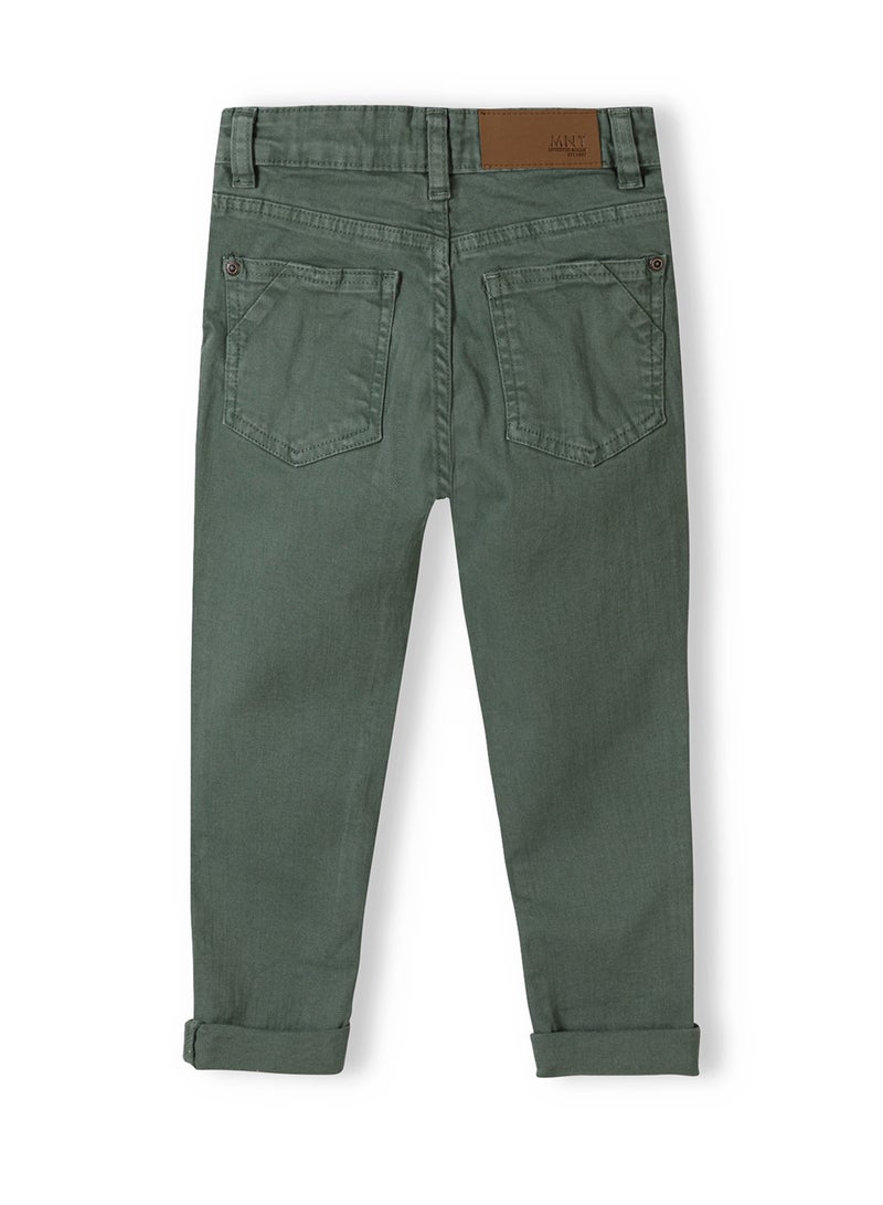 MINOTI Kids' Twill Trousers with Turned-Up Cuffs and Classic Fit - Image 2