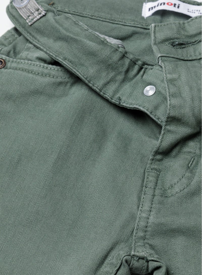 MINOTI Kids' Twill Trousers with Turned-Up Cuffs and Classic Fit - Image 3