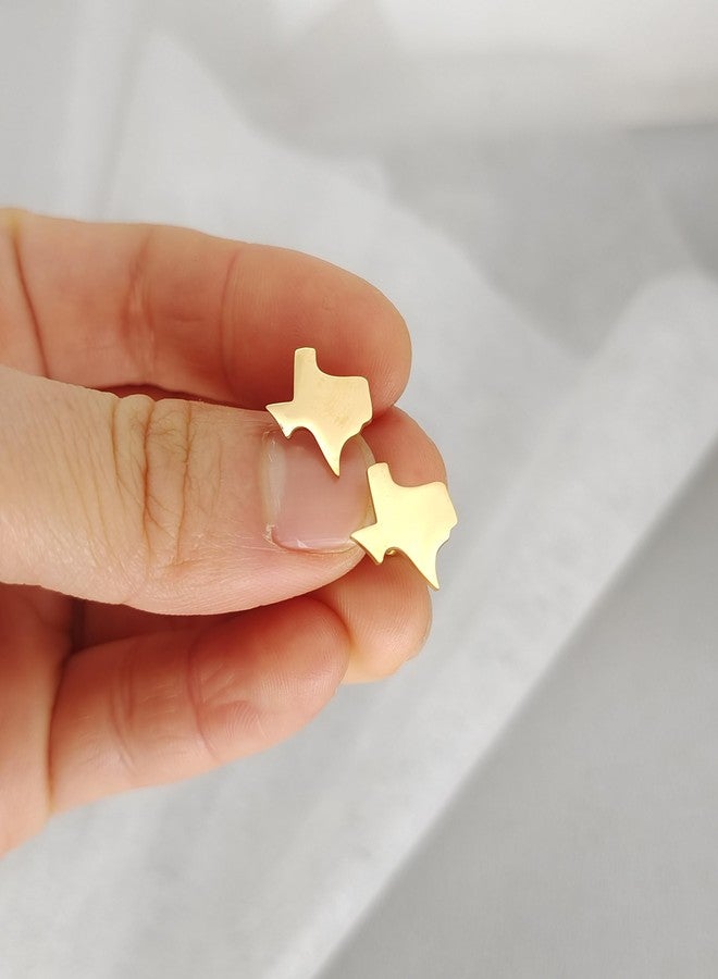 Modpide Stainless Steel Tiny Texas State Map Stud Earrings for Women (gold) - Image 2