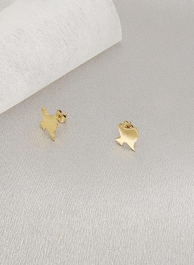 Modpide Stainless Steel Tiny Texas State Map Stud Earrings for Women (gold) - Image 4