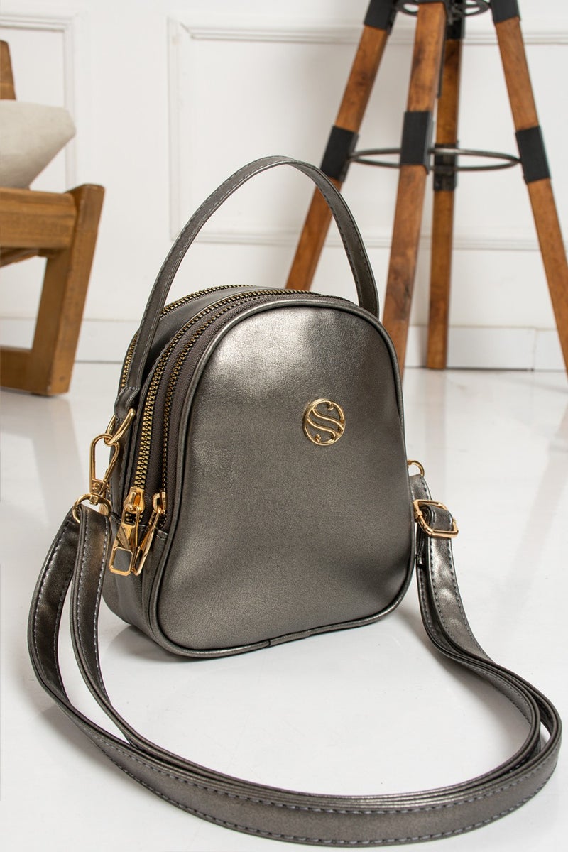 Sanmorris Women's Faux Leather Adjustable Cross Strap 3 Compartment Useful Shoulder Bag  - Image 1