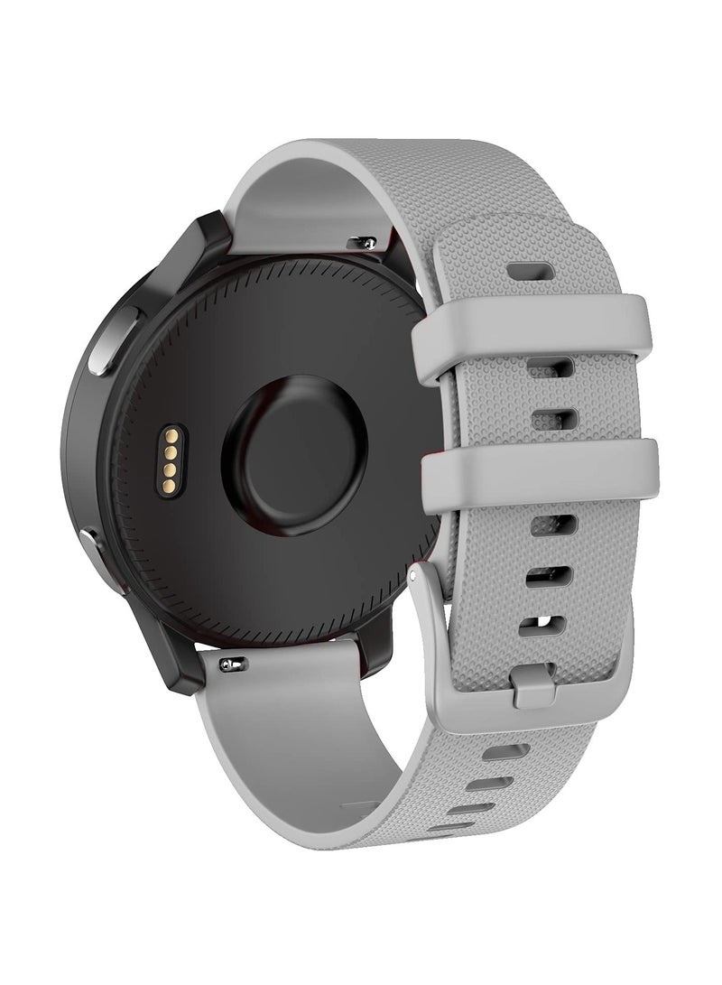 Watch Band for Garmin Vivoactive 4 Soft Silicone Replacement Watch Straps Compatible with Samsng Galaxy 46mm/Gear S3 Frontier Amazfit GTR 3 Pro WristBand (Gray-22mm)  - Image 1