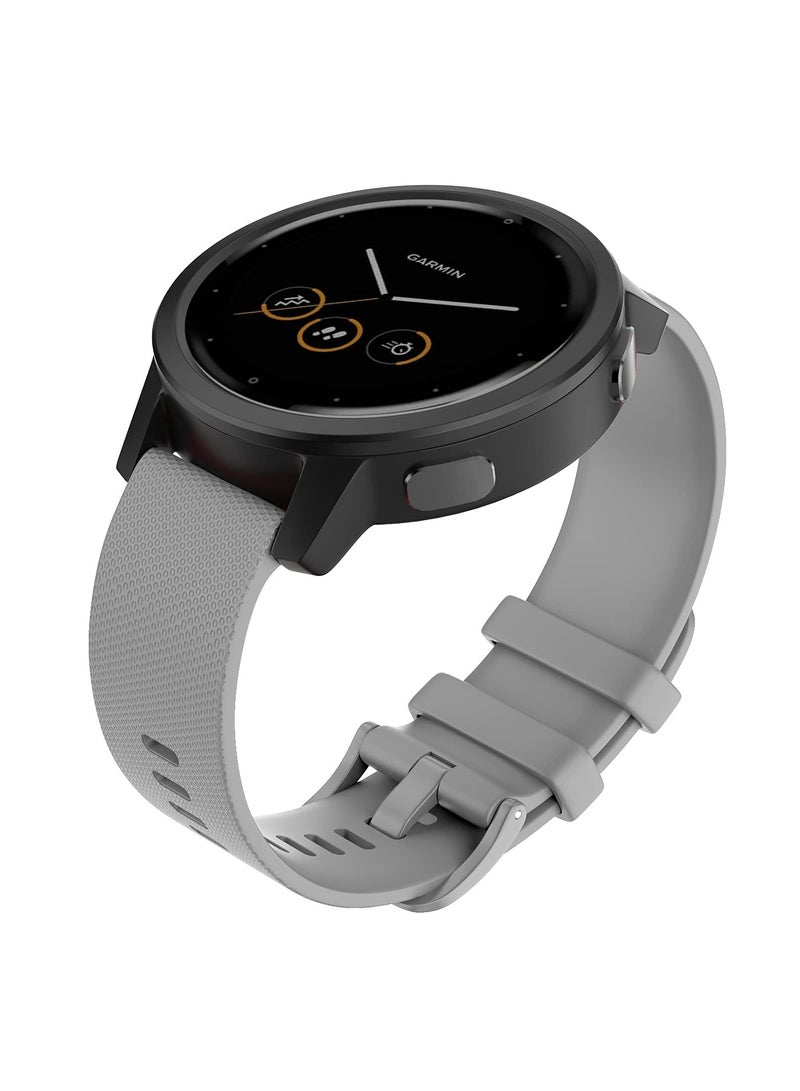 Watch Band for Garmin Vivoactive 4 Soft Silicone Replacement Watch Straps Compatible with Samsng Galaxy 46mm/Gear S3 Frontier Amazfit GTR 3 Pro WristBand (Gray-22mm)  - Image 2